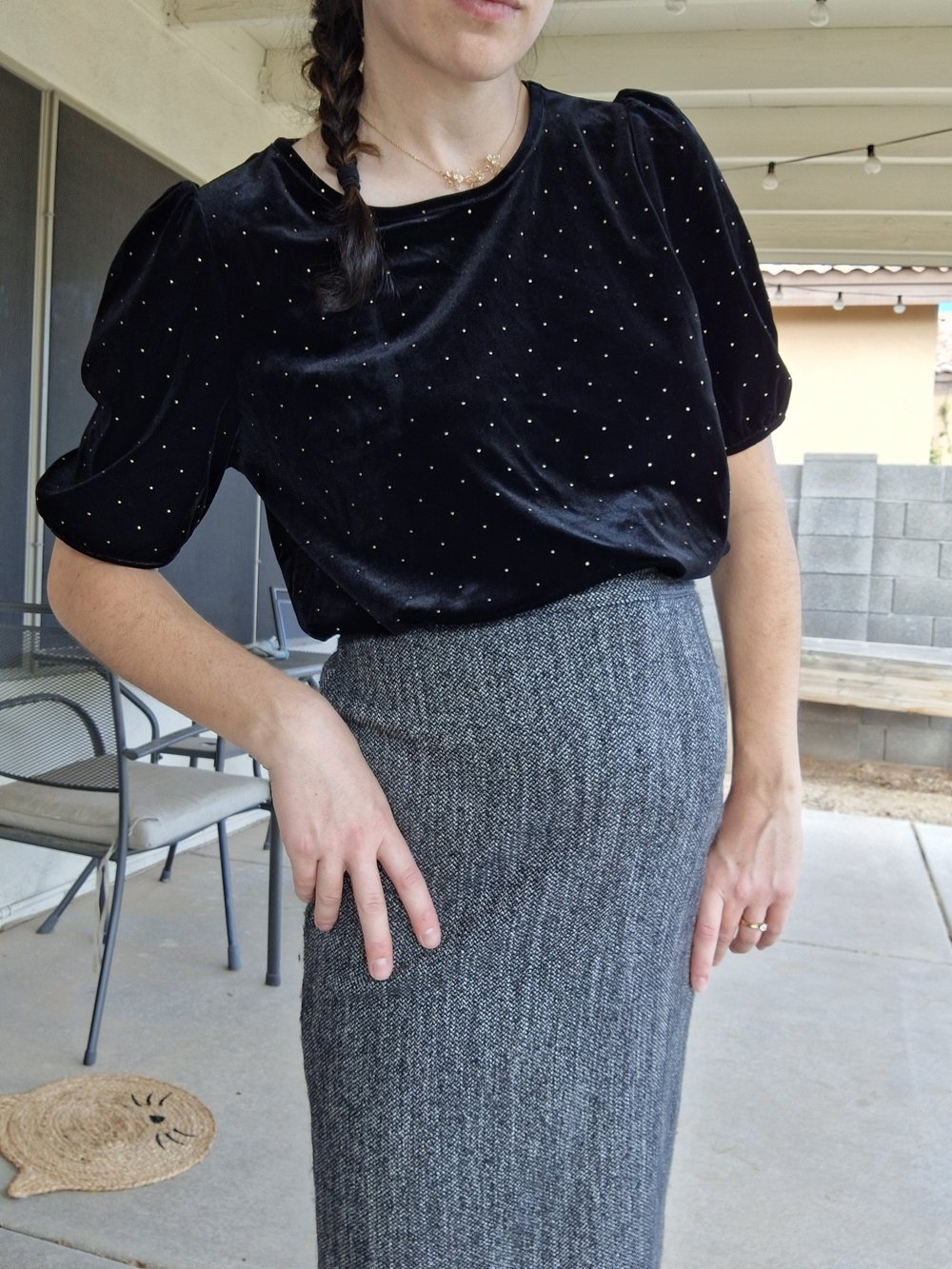 Anne Klein Black Velvet Top